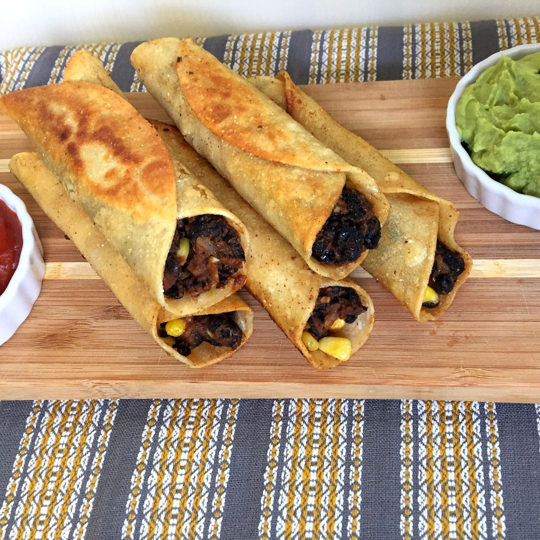 Caribbean Black Bean Flautas