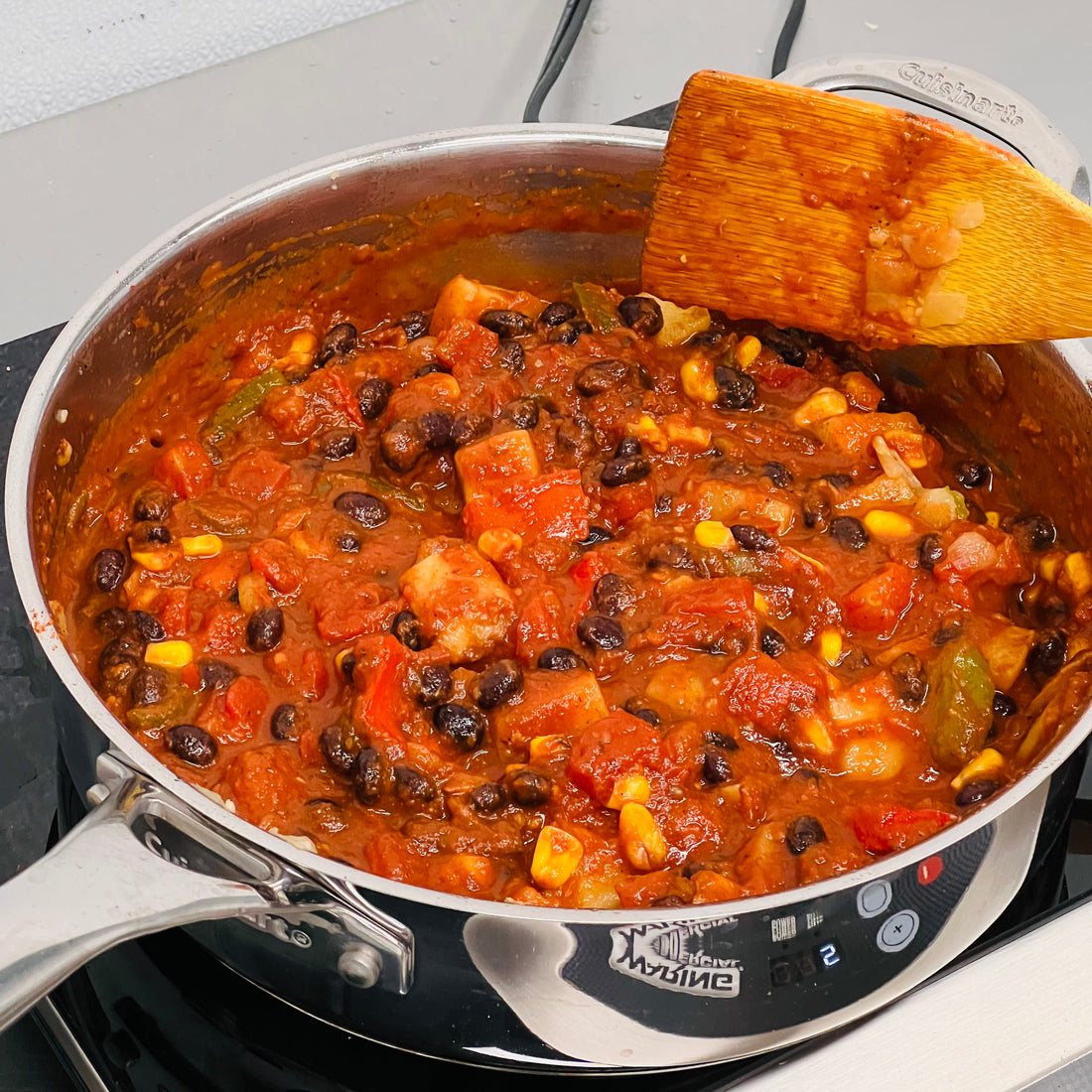 Easy Skillet Tacos: Easy delicious, one pot, crowd-pleaser dinner. Black beans, potatoes, corn, and peppers, sautéed with Mexican spices, robust tomato  sauce and corn tortillas, comes together in 20 minutes.