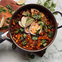 Easy Skillet Tacos: Easy delicious, one pot, crowd-pleaser dinner. Black beans, potatoes, corn, and peppers, sautéed with Mexican spices, robust tomato  sauce and corn tortillas, comes together in 20 minutes.